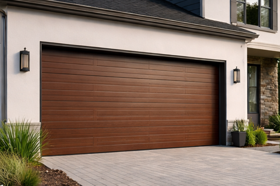 Residential garage door exterior modern home driveway