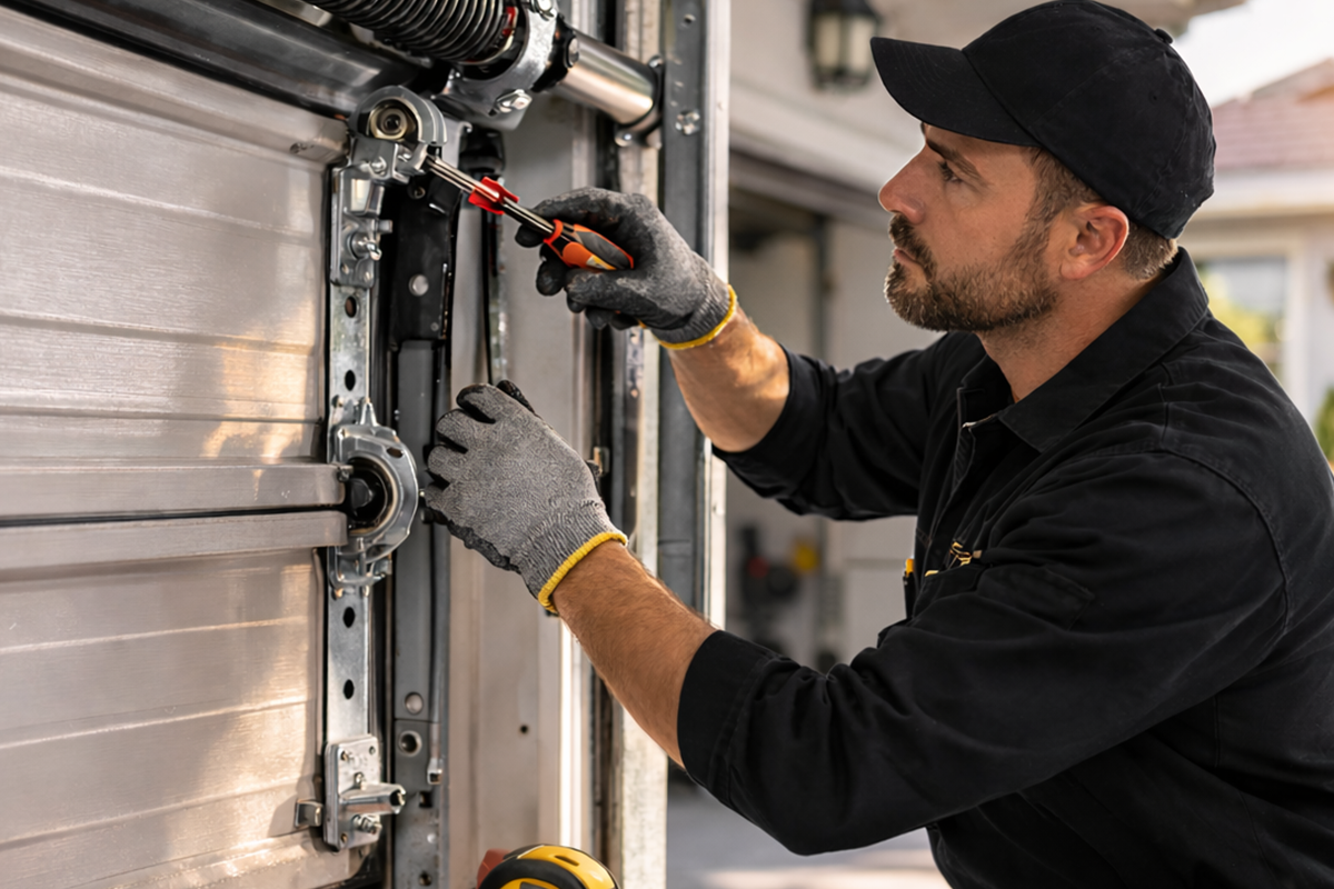 Garage door maintenance technician